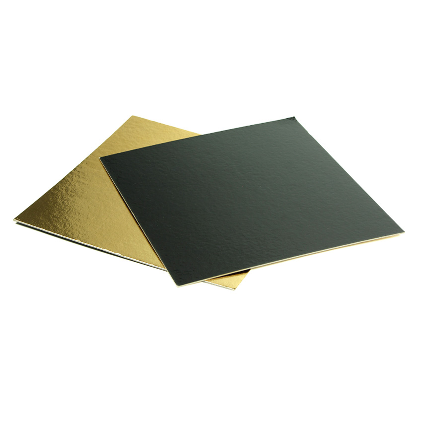 Square Double Sided Pastry Board Gold & Black, 10.25" x 10.25" Case of 100