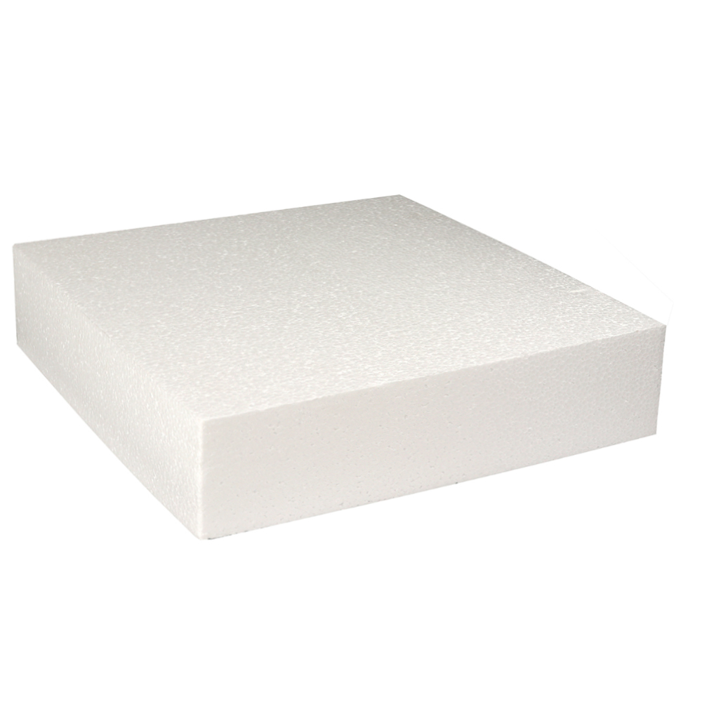 Square Polystyrene Cake Dummies, 2" High