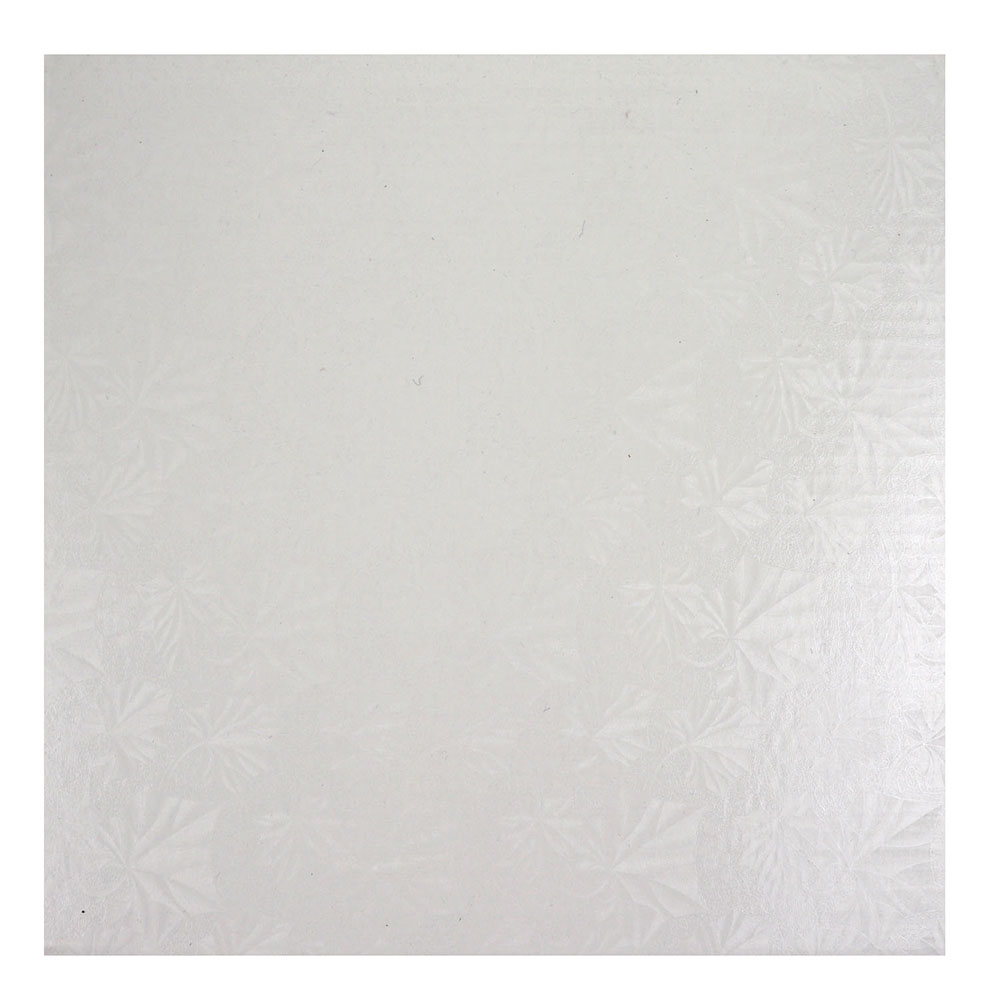 Square White Foil Cake Drum Board, 10" x 1/2" Thick, Pack of 6