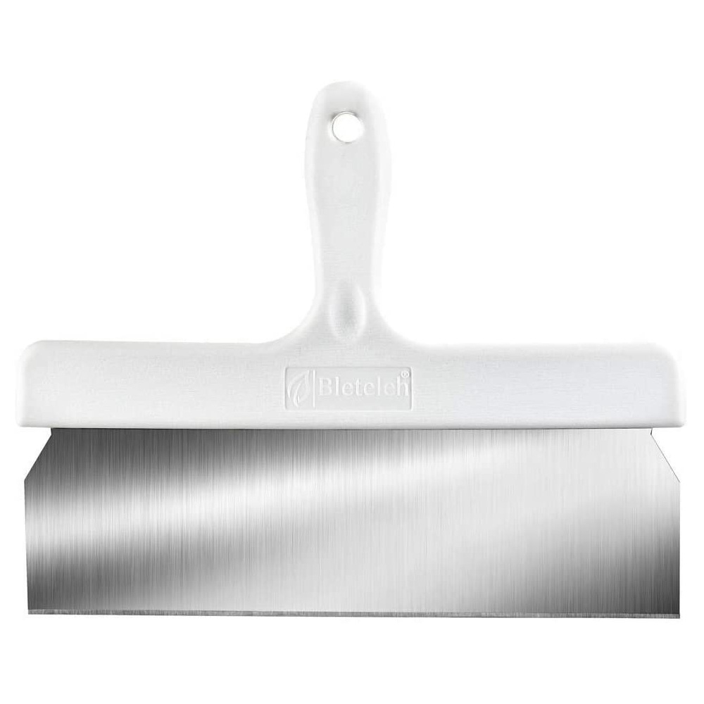 Bleteleh Jumbo Heavy Duty Commercial Dough Cutter/Bench Scraper 12-Inch Stainless Steel Blade with White Polypropylene Handle