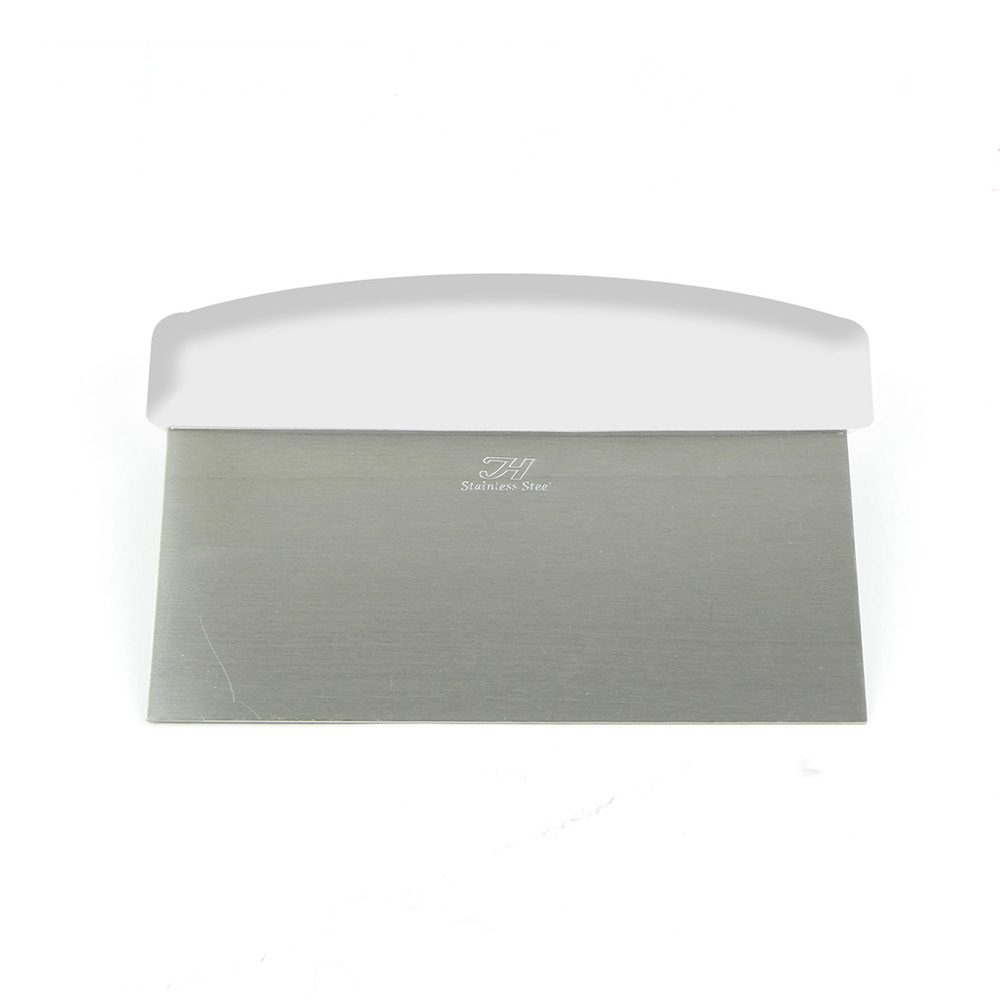 Stainless Steel Dough Scraper with White Poly Handle