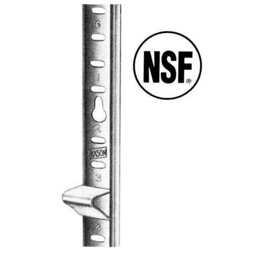 Kason 10065009072 Stainless Steel Keyhole Shelf Pilaster, 72"