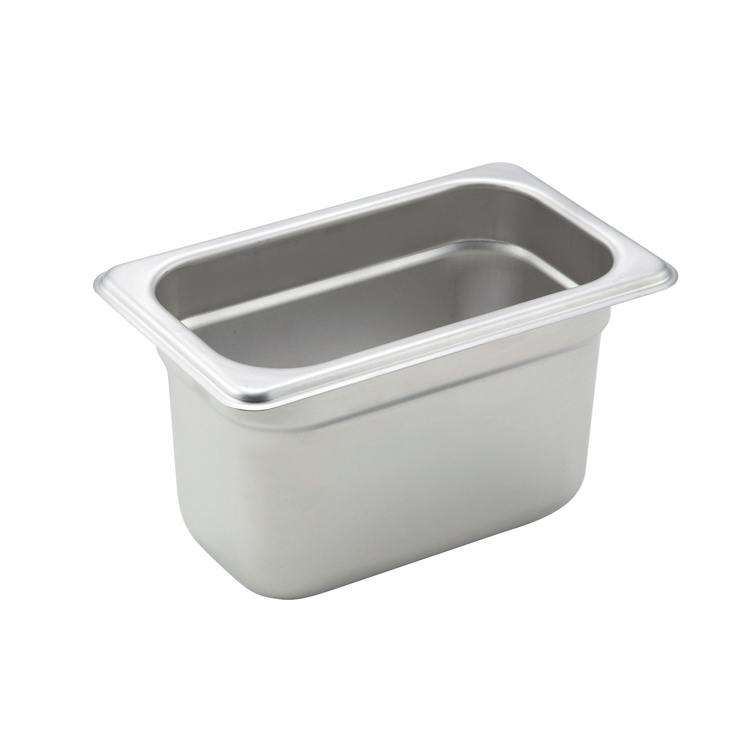 Steam Table Pan, Stainless, Ninth Size (6-3/4" x 4-1/4") x 4"