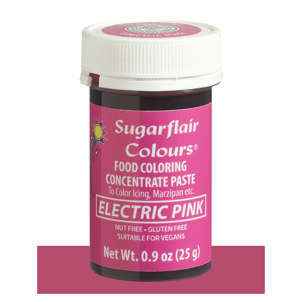 SugarFlair Electric Pink Concentrated Gel Paste Color, 25 gr.