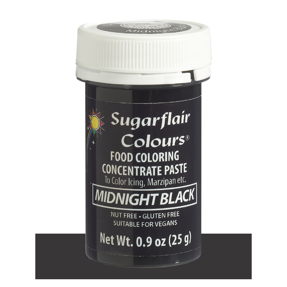 SugarFlair Midnight Black Concentrated Gel Paste Color, 25 gr.