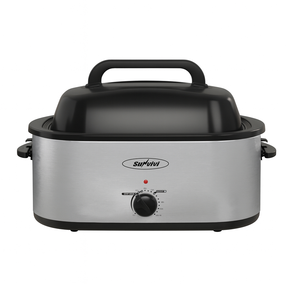 Survivi Electric Roaster Oven with Viewing Lid, 26 Quart