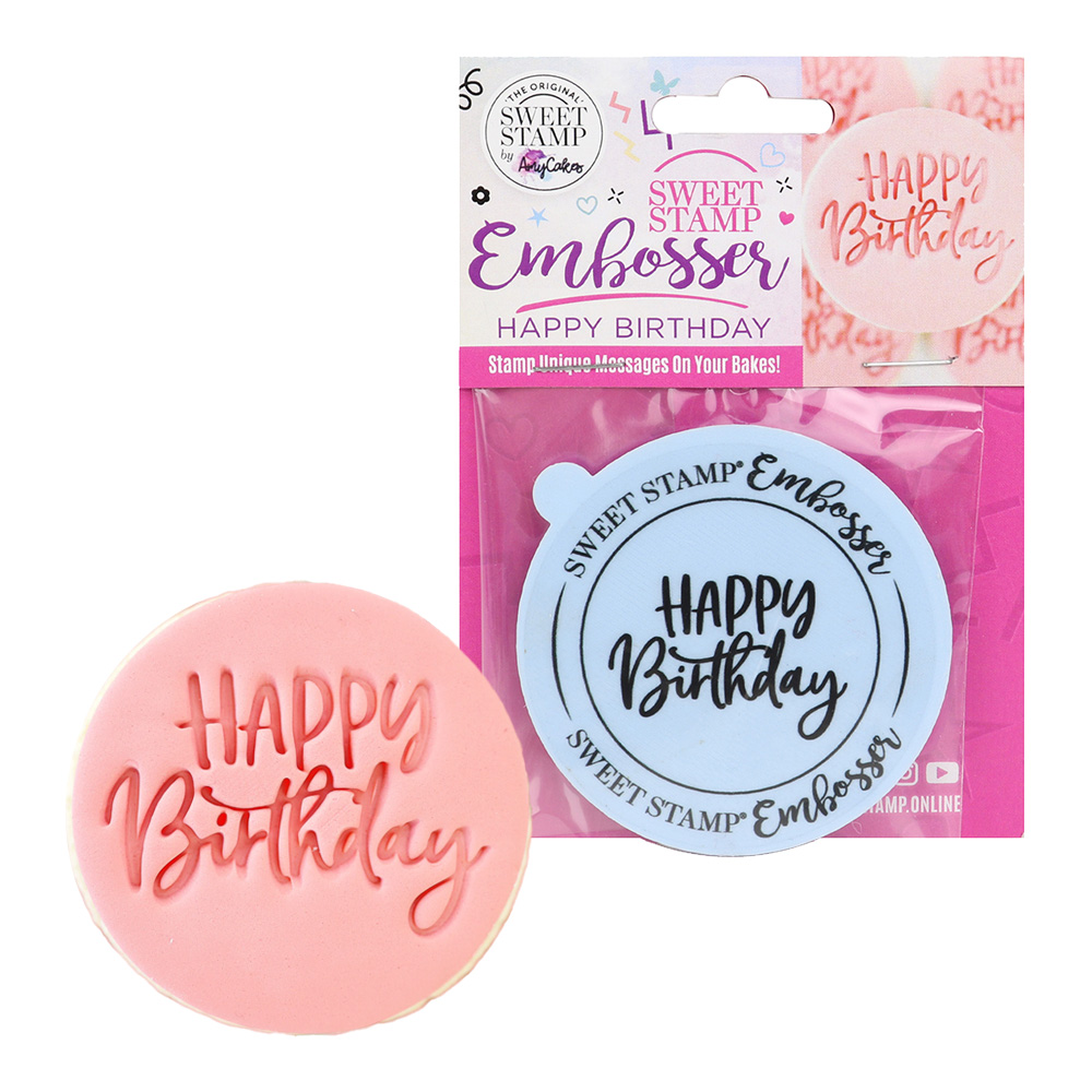 Sweet Stamp Happy Birthday Embosser | Bakedeco