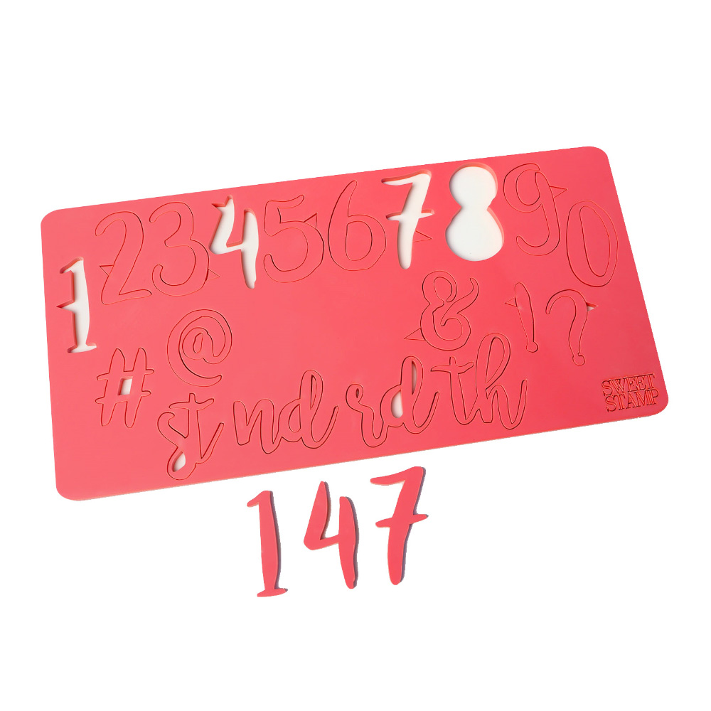 Sweet Stamp Set of Stylish Numbers & Symbols