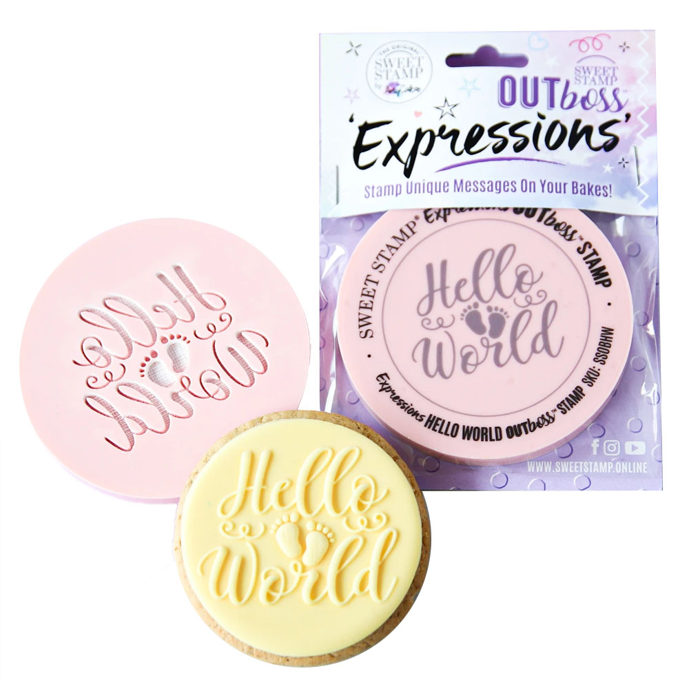 Sweet Stamps 'Hello World" Outboss Stamp