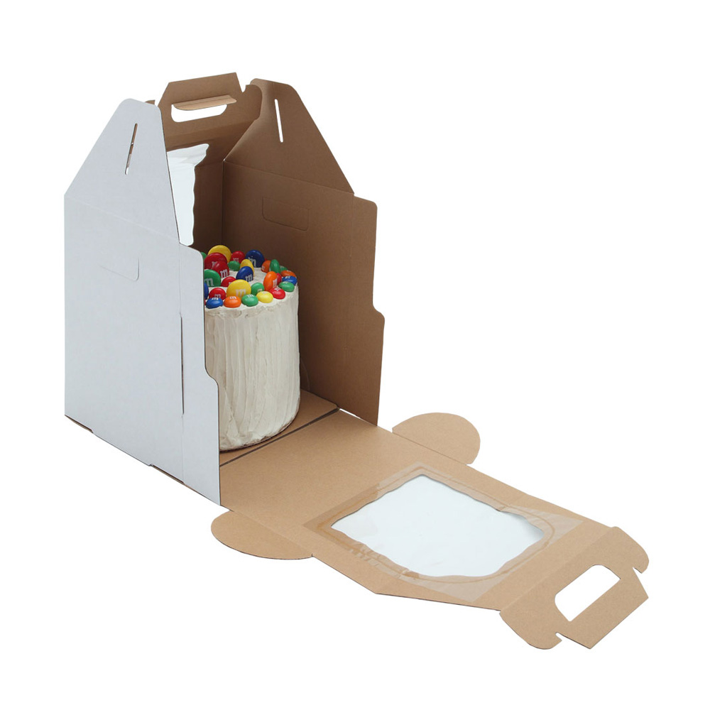 O'Creme Tall White Kraft Cake Carrier Box