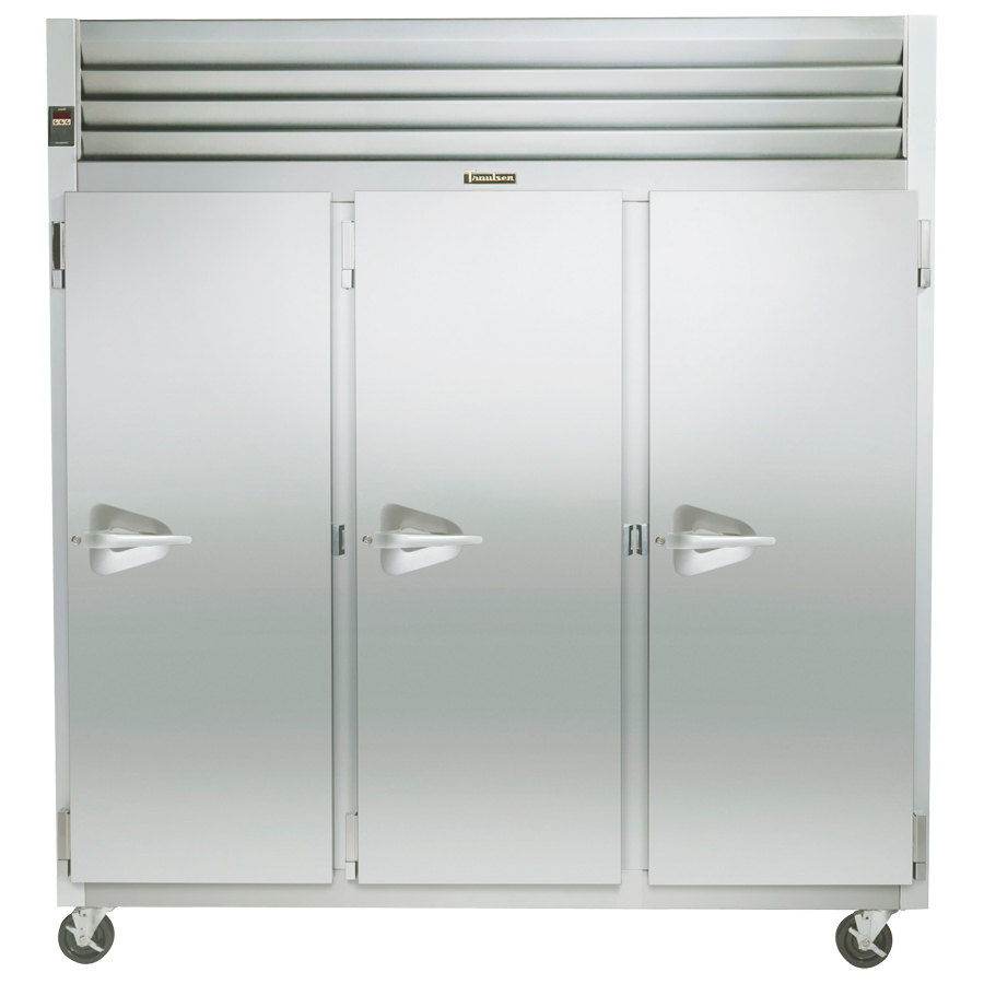 Traulsen G31012 77" G Series Three Section Solid Door Reach in Freezer with Right Hinged Doors - 69.1 cu. ft.