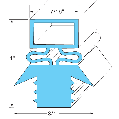 Traulsen OEM # 27564 / SER-27564-00 / 341-27564-00 / 341-27564-03, Rubber Magnetic Door Gasket - 21 5/8" x 59 5/8"