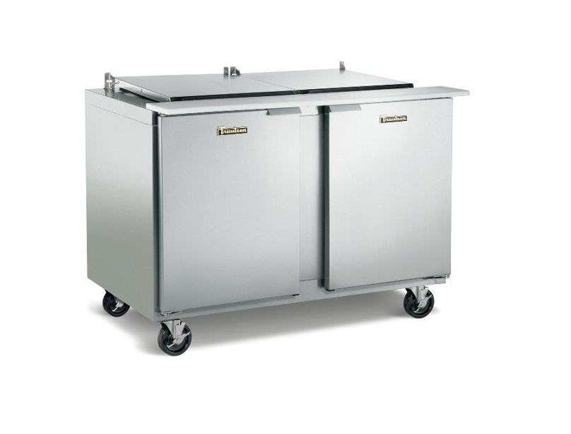 Traulsen UST7212-LL-SB 12 Pan Sandwich / Salad Prep Table with Left / Left Hinged Doors and Stainless Steel Back