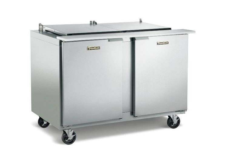 Traulsen UST7212-RR-SB 72" 12 Pan Sandwich / Salad Prep Table with Right / Right Hinged Doors and Stainless Steel Back