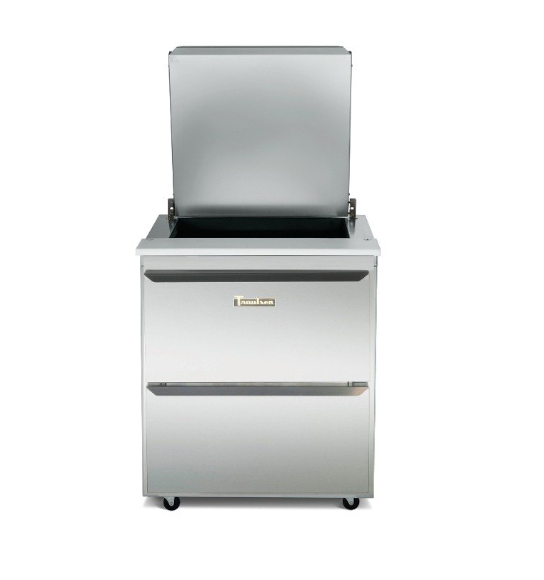 Traulsen UST7224-DD-SB 72" 24 Pan Sandwich / Salad Prep Table with 4 Drawers and Stainless Steel Back