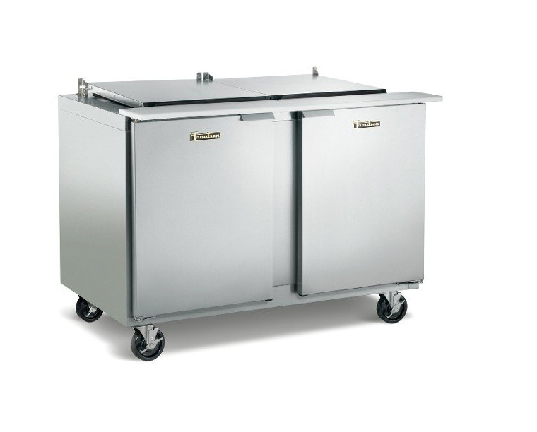 Traulsen UST7224-RR-SB 72" 24 Pan Sandwich / Salad Prep Table with Right / Right Hinged Doors and Stainless Steel Back