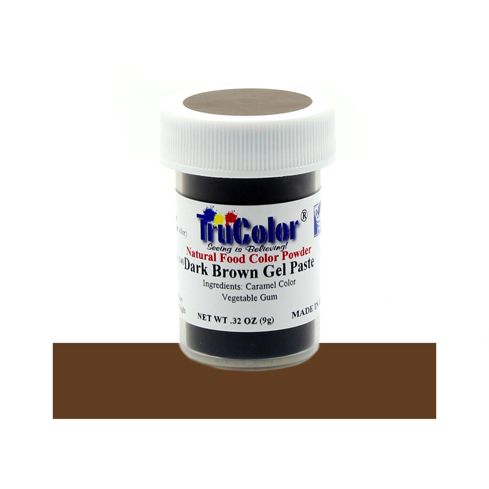 TruColor Dark Brown Gel Paste Natural Food Color Powder, 9g