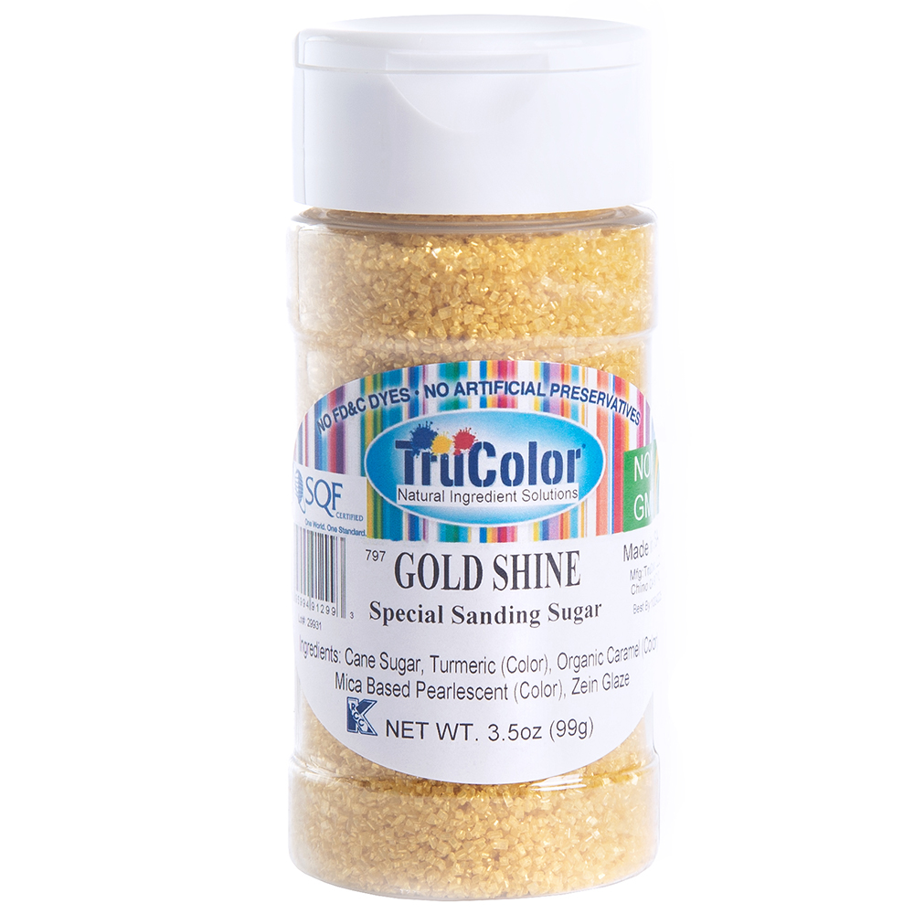 TruColor Gold Shine Special Sanding Sugar, 3.5 oz.