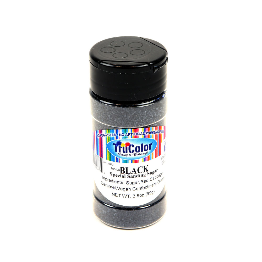 TruColor Natural Color Sanding Sugar, Black - 3.5 oz