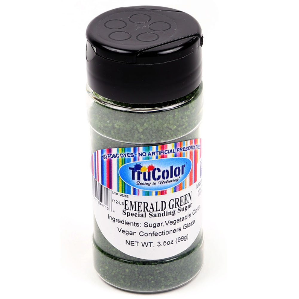TruColor Natural Color Sanding Sugar, Emerald Green - 3.5 oz 