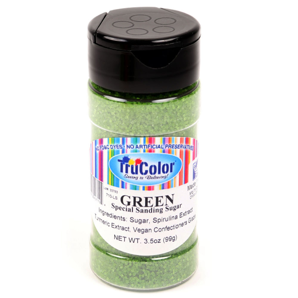 TruColor Natural Color Sanding Sugar, Green - 3.5 oz 