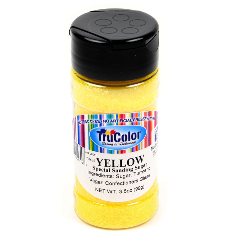TruColor Natural Color Sanding Sugar, Yellow - 3.5 oz