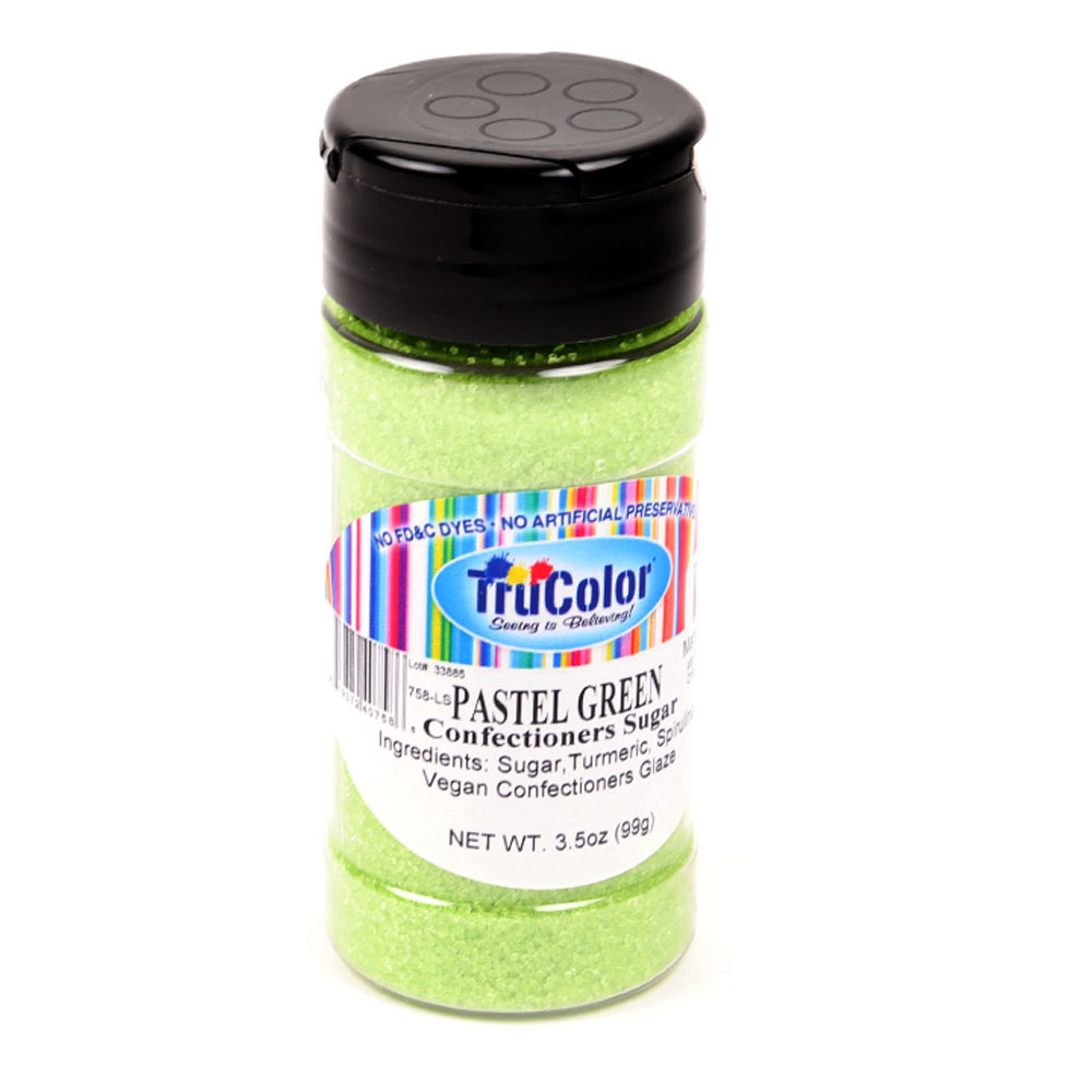 TruColor Natural Pastel Sanding Sugar Pastel Green, 3.5 oz