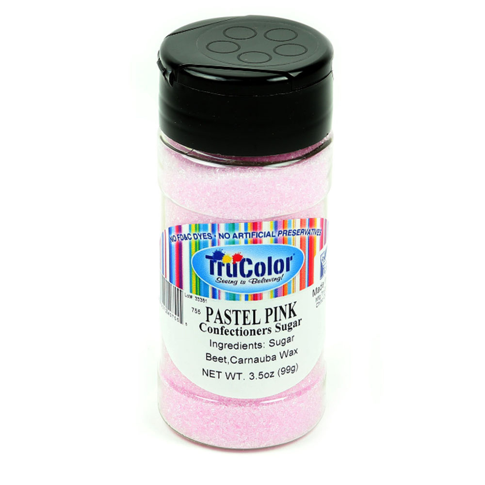 TruColor Natural Pastel Sanding Sugar Pastel Pink, 3.5 oz
