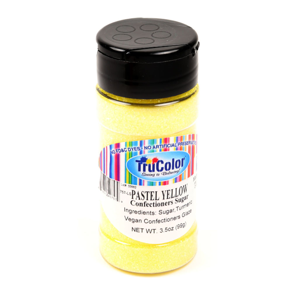 TruColor Natural Pastel Sanding Sugar Pastel Yellow, 3.5 oz