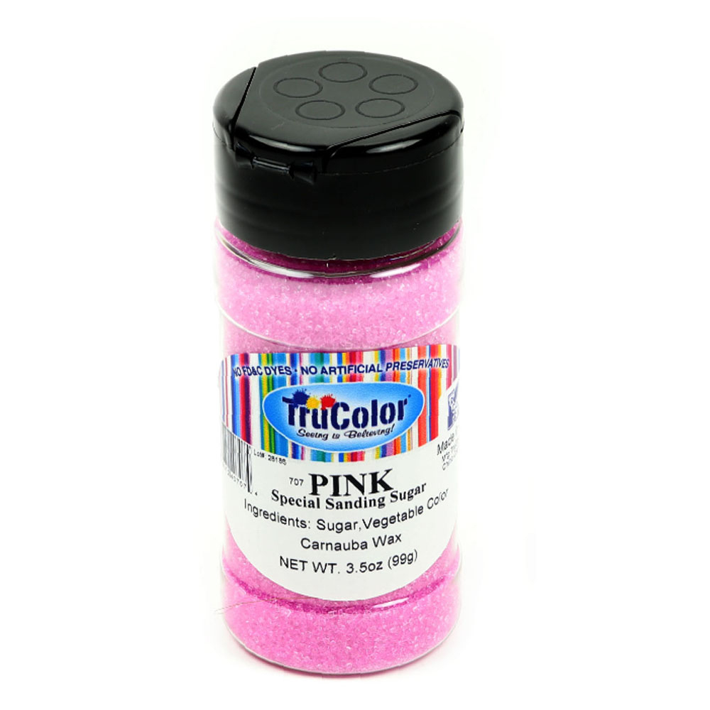 TruColor Special Natural Color Sanding Sugar, Pink - 3.5 Oz