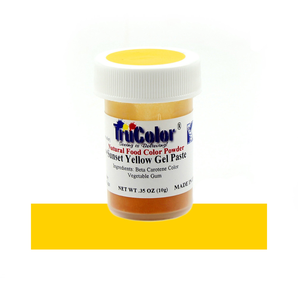 TruColor Sunset Yellow Gel Paste Natural Food Color Powder, 10g