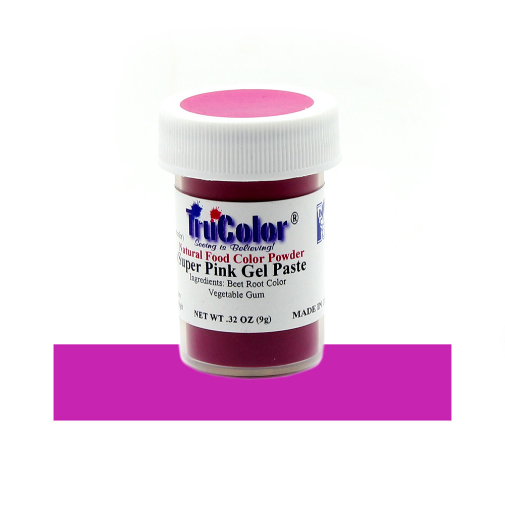 TruColor Super Pink Gel Paste Natural Food Color Powder, 9 g