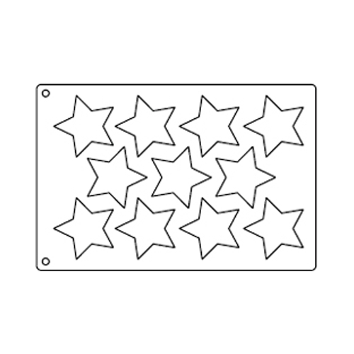 Tuile Template, 5-point Star 3-3/8"; Overall Sheet 10.5" x 15.5"