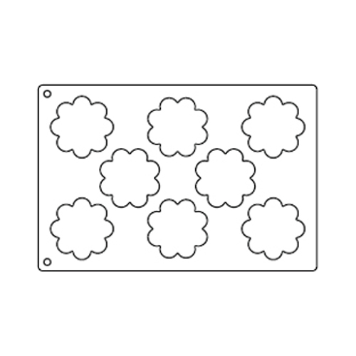 Tuile Template, Flower 3.5"; Overall Sheet 10.5" x 15.5"