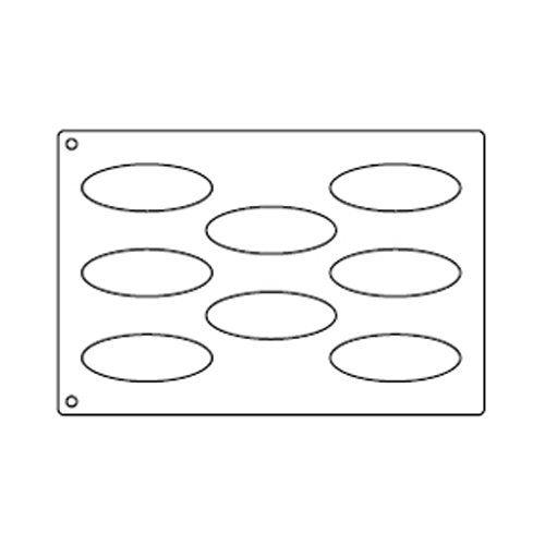 Tuile Template, Oval, 4.75" x 1.75" each. Overall Sheet 10.5" x 15.5"