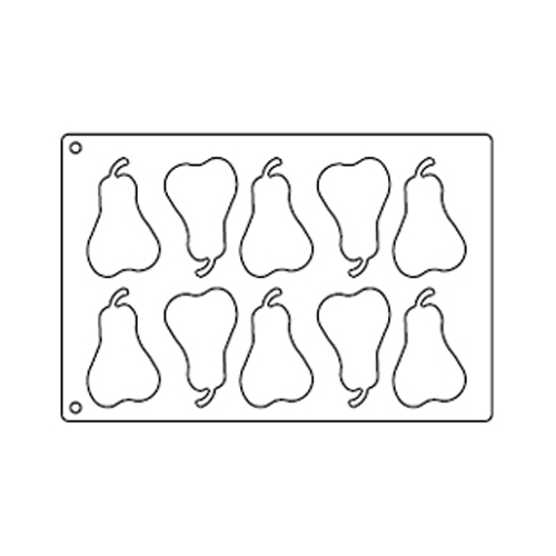 Tuile Template, Pear, Each 4