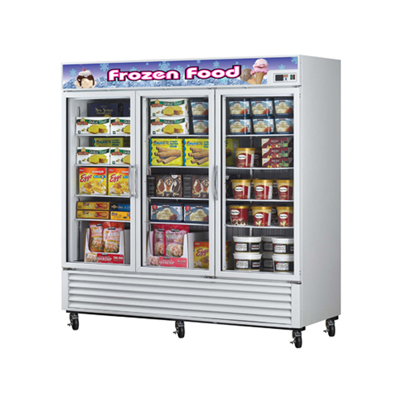 Turbo Air TGF-72F 3 Glass Door Reach-In Freezer - 72 cu. ft. - White