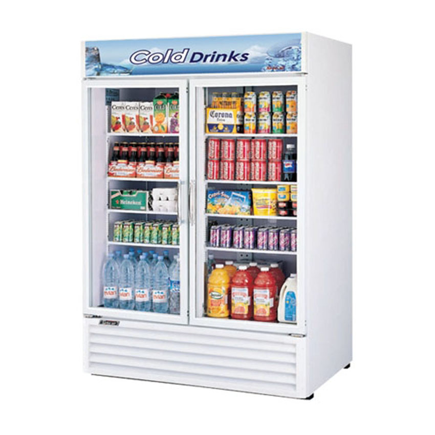 Turbo Air TGM-50RS 50 cu. ft. White Cabinet 2 Swing Glass Door Merchandiser