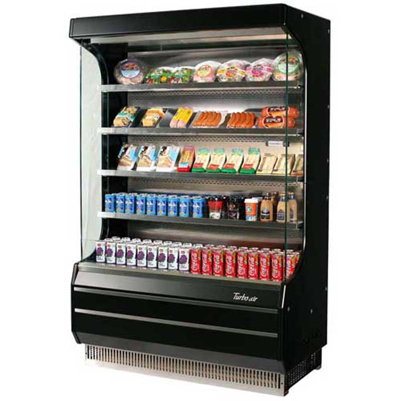 Turbo Air TOM-50B 19.6 cu. ft. Black Vertical Open Display Merchandiser