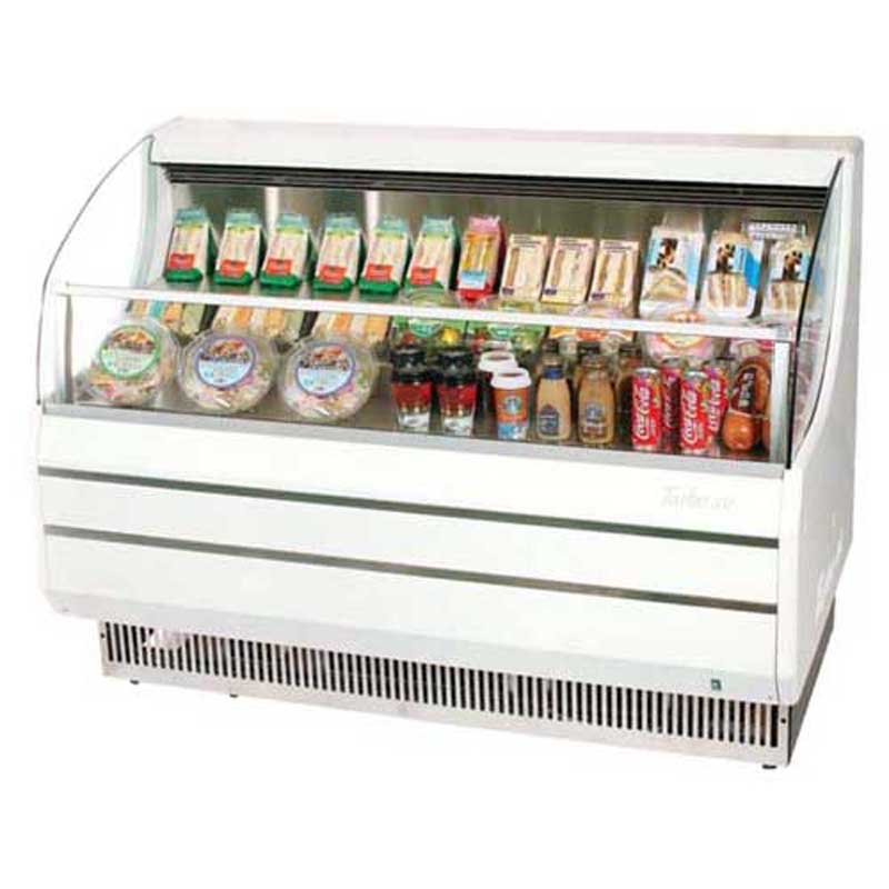 Turbo Air TOM-50L 50" White Horizontal Low-Profile Open Display Merchandiser