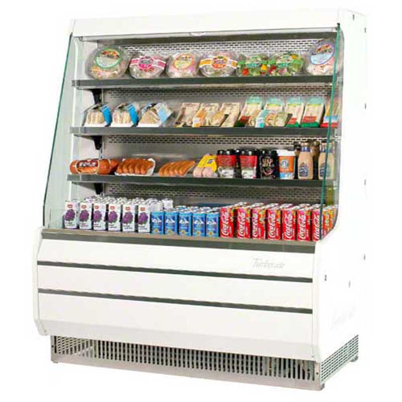 Turbo Air TOM-50M 50" White Vertical Mid-Hight Open Display Merchandiser