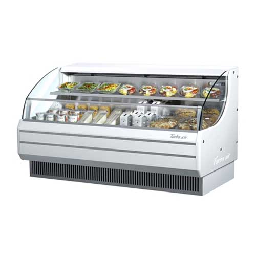 Turbo Air TOM-75L 75" White Horizontal Low-Profile Open Display Merchandiser