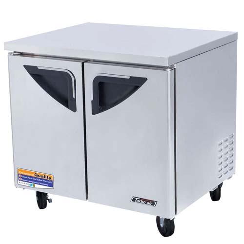 Turbo Air TUF-36SD 36" Super Deluxe Two Door Undercounter Freezer - 9.2 Cu. Ft.