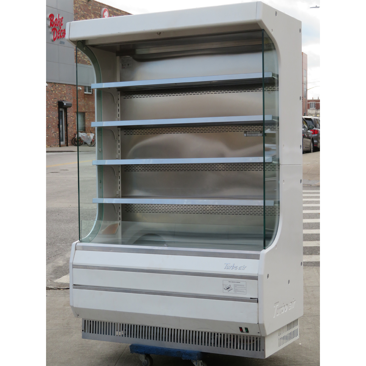Turbo Air TOM-50W 50" White Vertical Open Refrigerated Display Case, Used Great Condition