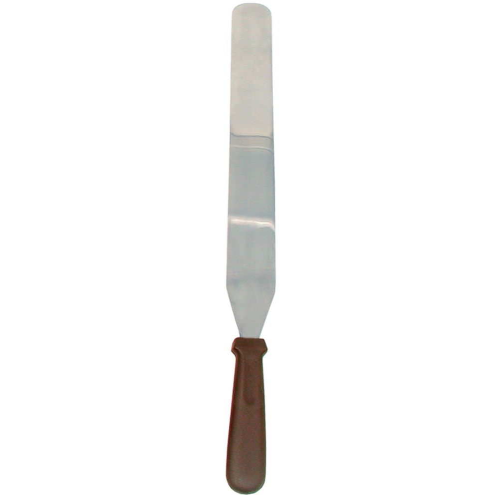 Update International Dark Brown Icing Spatula, 10" Blade