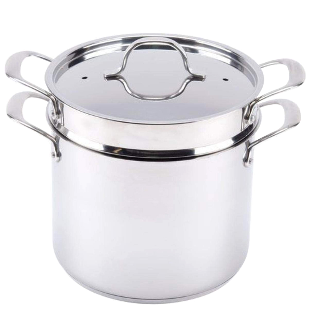 Update International Stainless Steel Self Draining Pasta Cooker, 8 Quart