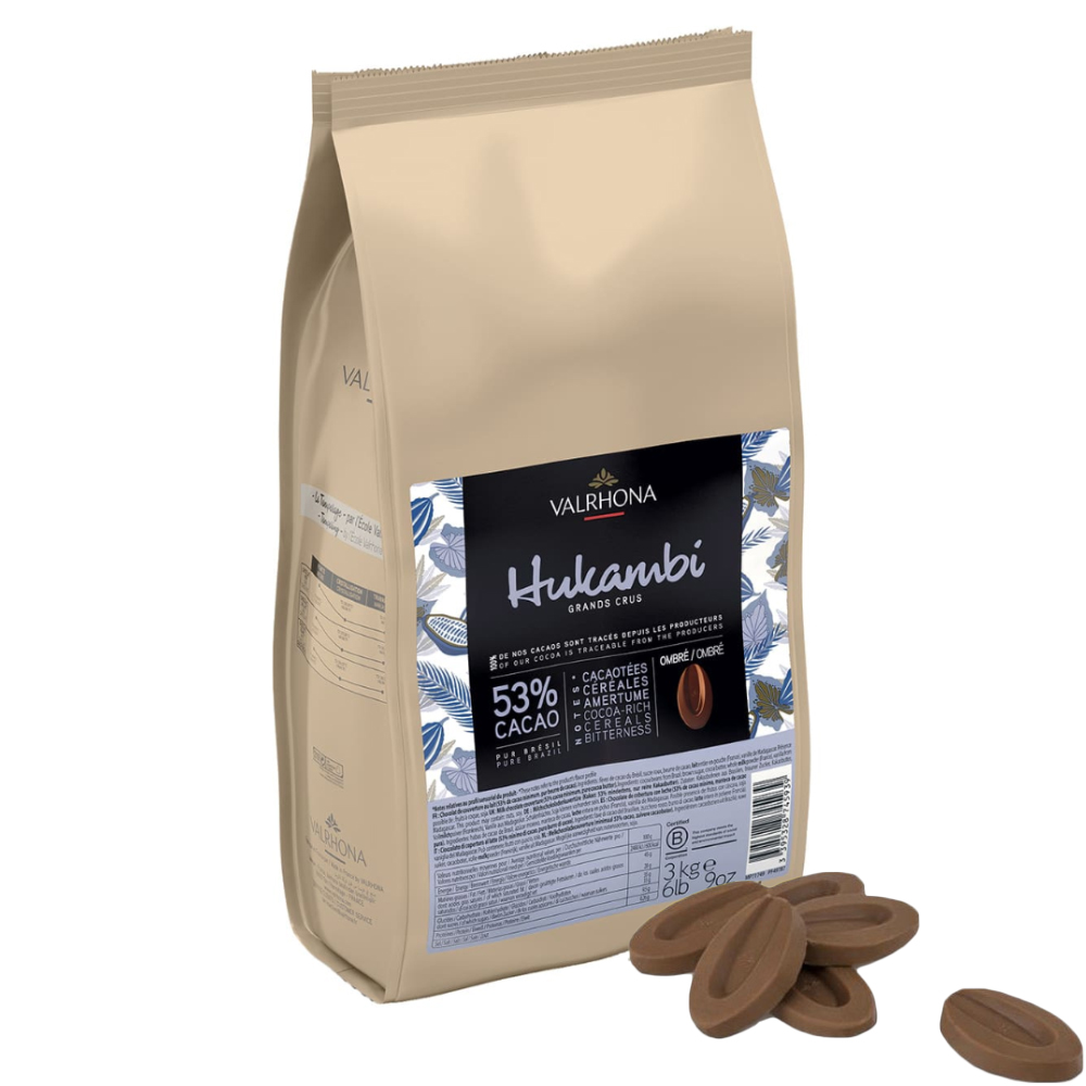 Valrhona Dark-Milk Hukambi 53% Feves, 3 Kgs.