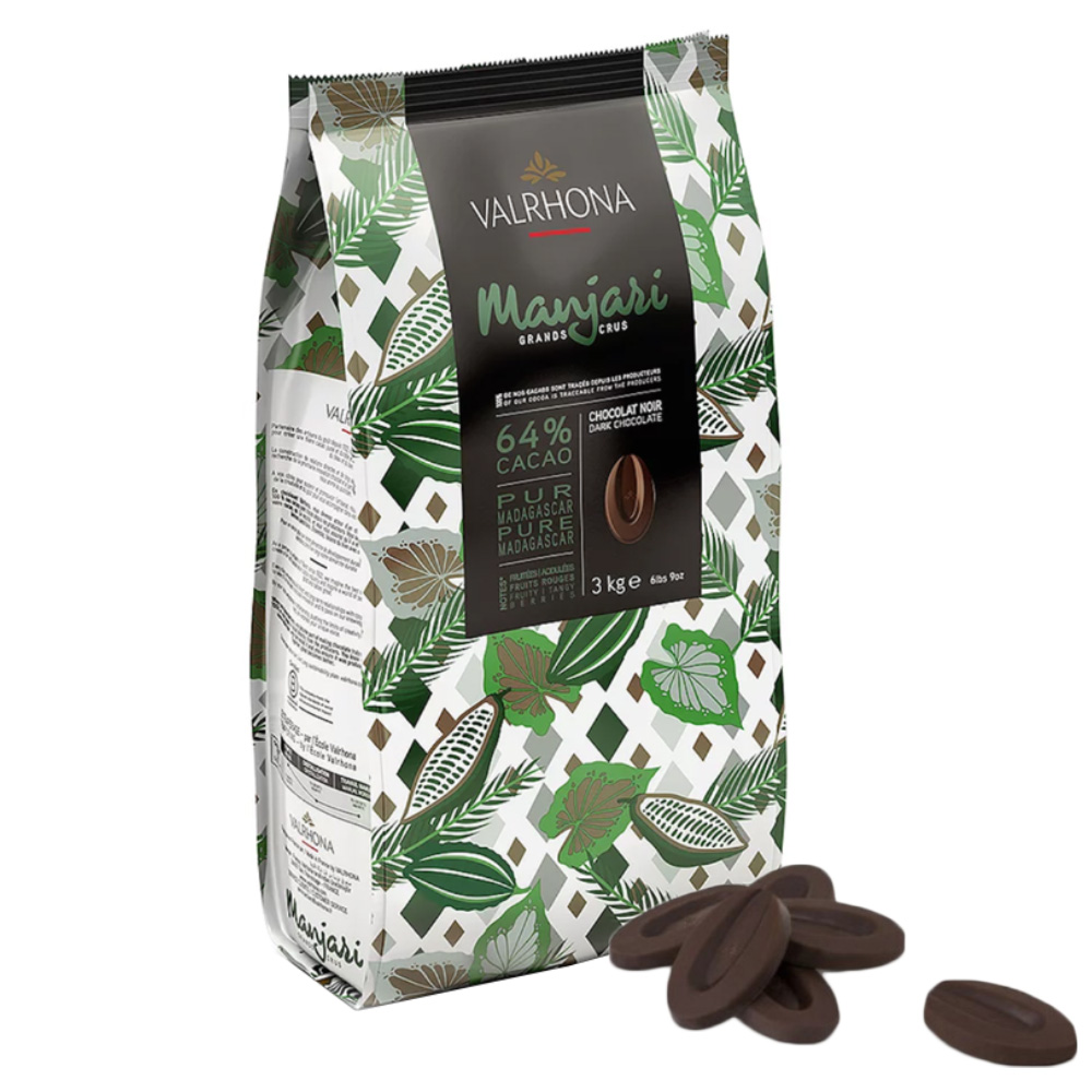 Valrhona Dark Manjari 64% Feves, 3 Kgs.