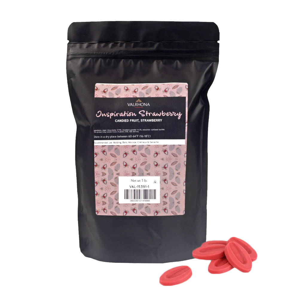 Valrhona Inspiration Strawberry Feves, 1 Lb.