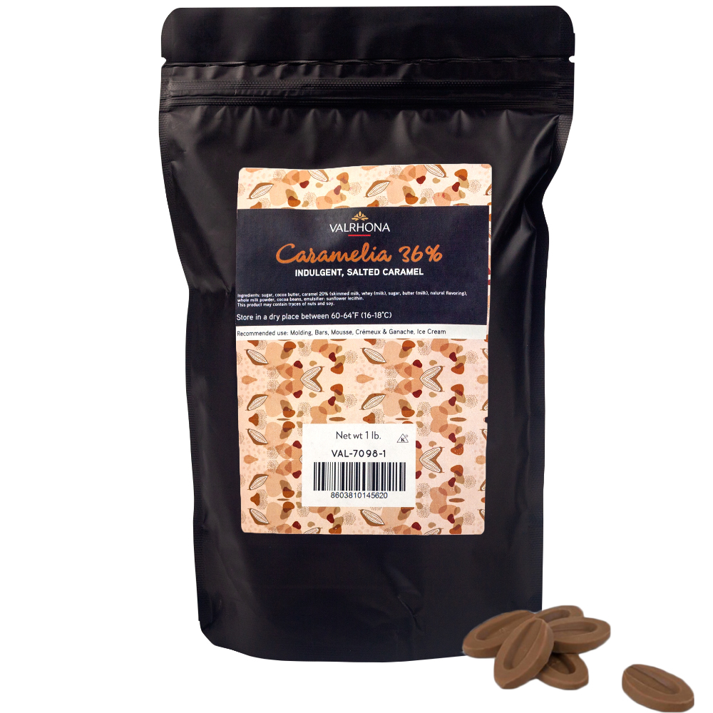 Valrhona Milk Caramelia 36% Feves, 1 Lb.